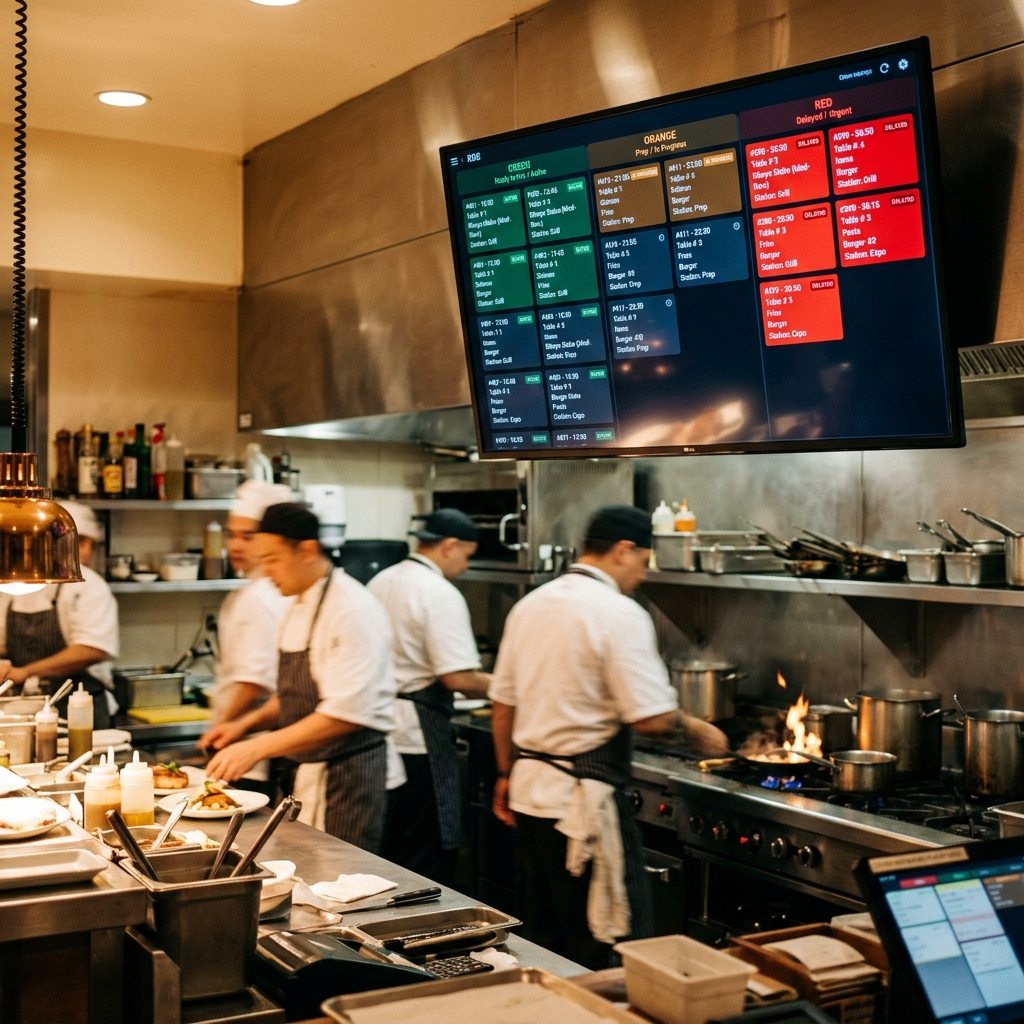 Kitchen Display System com pedidos em tempo real